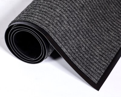 Crown Needle Rib Wipe Synthetic Scraper Mat, 72" x 48", Gray (CWNNR0046GY)