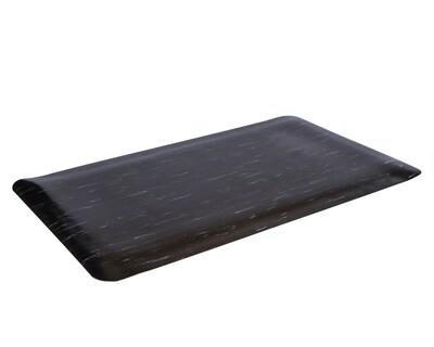 Crown Cushion-Step Marbleized Rubber Anti-Fatigue Floor Mat, 36" x 60", Black (CWNCU3660BK)