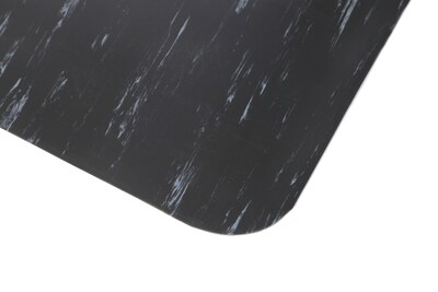 Crown Cushion-Step Marbleized Rubber Anti-Fatigue Floor Mat, 36" x 60", Black (CWNCU3660BK)