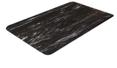 Crown Cushion-Step Marbleized Rubber Anti-Fatigue Floor Mat, 36 x 72, Black (CWNCU3672BK)