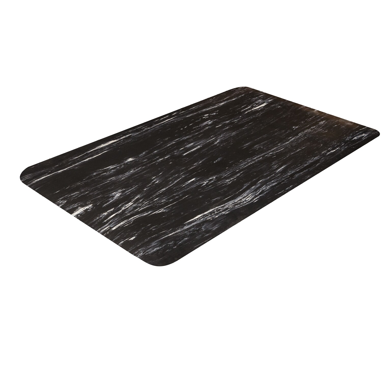 Crown Cushion-Step Marbleized Rubber Anti-Fatigue Floor Mat, 36 x 72, Black (CWNCU3672BK)