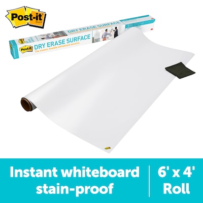 Mind Reader Adhesive Whiteboard Paper, Write On Removable Wall