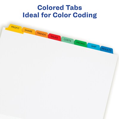 Avery Index Maker Paper Dividers with Print & Apply Label Sheets, 8 Tabs, Multicolor (11407)