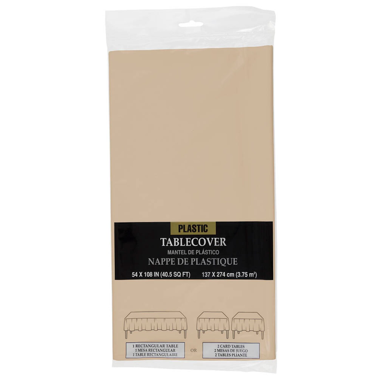 JAM Paper Plastic Table Cover, Ivory (291423356)