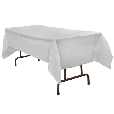 JAM Paper Plastic Table Cover, 54 x 108, White (291423361)