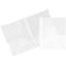 JAM Paper POP 2-Pocket Plastic Folders with Metal Prongs Fastener Clasps, Clear, 6/Pack (382ECcldd)