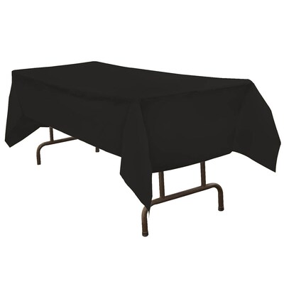 JAM Paper® Plastic Table Cover, 54 x 108 Inches, Black Tablecloth, Sold Individually (291423352)