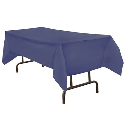JAM Paper Plastic Table Cover, 54 x 108 Inches, Blue (291423353)