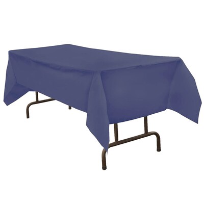 JAM Paper® Plastic Table Cover, 54 x 108 Inches, Blue Tablecloth, Sold Individually (291423353)