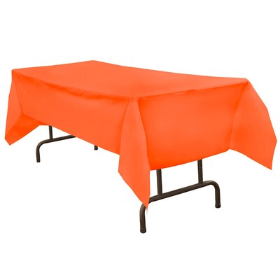 JAM Paper® Plastic Table Cover, 54 x 108 Inches, Orange Tablecloth, Sold Individually (291423358)