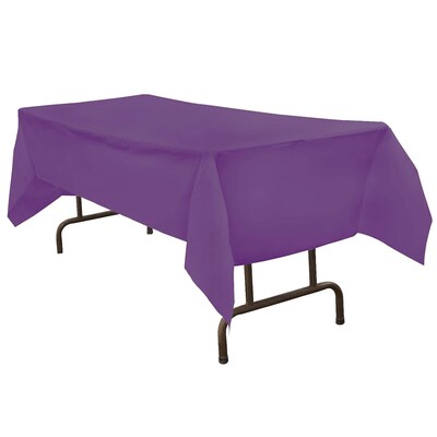 JAM Paper® Plastic Table Cover, 54 x 108 Inches, Purple Tablecloth, Sold Individually (291423359)