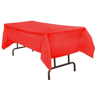 JAM Paper® Plastic Table Cover, 54 x 108 Inches, Red Tablecloth, Sold Individually (291423360)