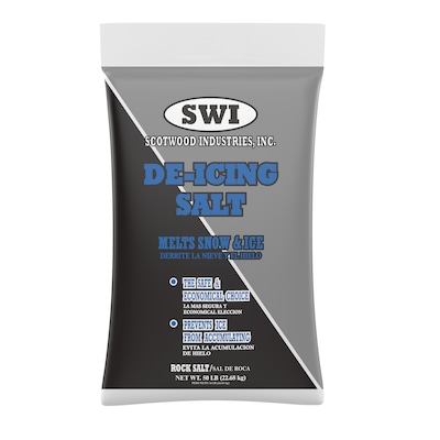 Scotwood Industries Rock Salt Ice Melt, Melts to 25 Degrees, 50 lbs. Bag (SWO50BRS/50BRSC)