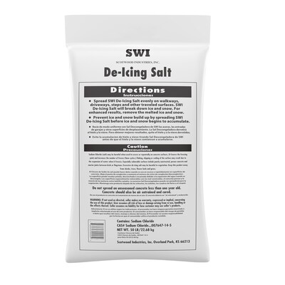Scotwood Industries Rock Salt Ice Melt, Melts to 25 Degrees, 50 lbs. Bag (SWO50BRS/50BRSC)