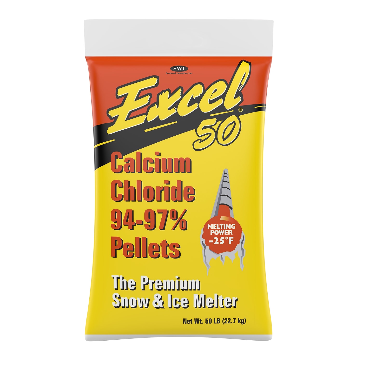 Scotwood Industries Excel Calcium Chloride Pellets Ice Melt, Melts to -25 Degrees, 50 lbs. Bag (50BWTR/EXL/HEAT)