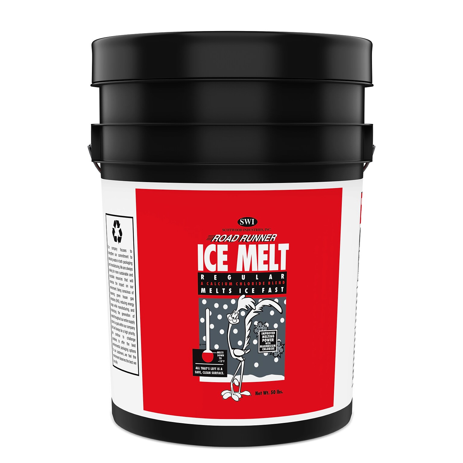Scotwood Industries Road Runner Ice Melt, Melts to -15 Degrees, 50 lbs. Pail (SWO50PRR)