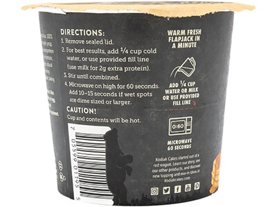 Kodiak Cakes Buttermilk & Maple Flapjack Power Cup, 2.15 oz., 12/Carton (01196)