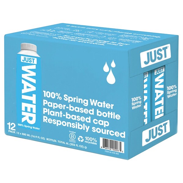 JUST WATER Spring Water 1L 12 Count