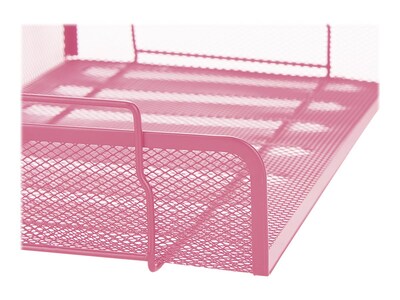 Mind Reader Network Collection Stackable Side Loading Letter Tray, Pink Metal Mesh, 2/Set (DSTACK2-PNK)