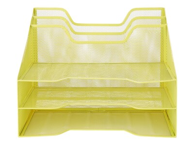 Mind Reader 5-Compartment Mesh File Organizer, Yellow (MESHBOX5-YLW)