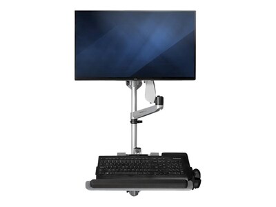 StarTech Wall Mounted Computer Workstation - Articulating Monitor Arm Adjustable, Up to 30", Silver (WALLSTSI1)