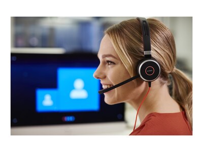 Jabra Evolve 40 Noise Canceling Stereo Headset, USB-C, UC Certified, Black (6399-829-289)