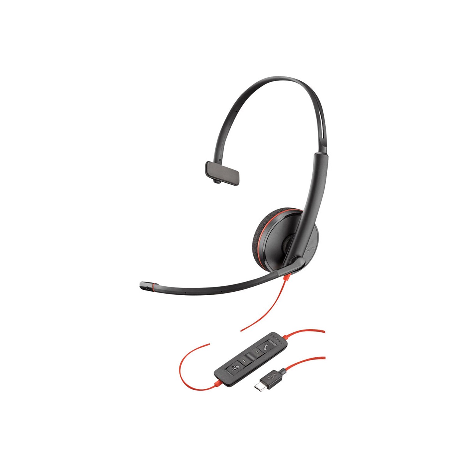 Plantronics Blackwire C3210 Mono On Ear Computer Headset, Black (209748-101)