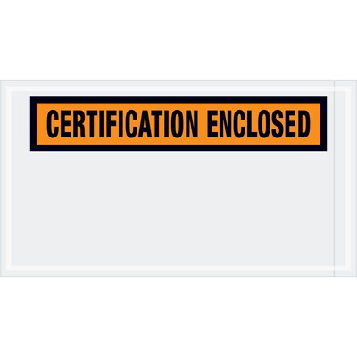 Tape Logic® Certification Enclosed Envelopes, 5 1/2 x 10, Orange, 1000/Case (PL439)