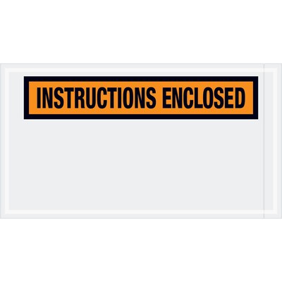 Tape Logic® Instructions Enclosed Envelopes, 5 1/2 x 10, Orange, 1000/Case (PL450)