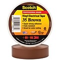 3M 35 Colored Electrical Tape, 3/4 x 22 yds., Brown, 10/Case (T96403510PKN)
