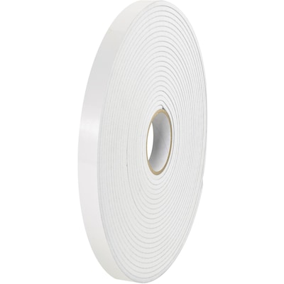 Tape Logic® Removable Double Sided Foam Tape, 1/16 Thick, 1/2 x 36 yds., White, 2/Case (T9535902PK