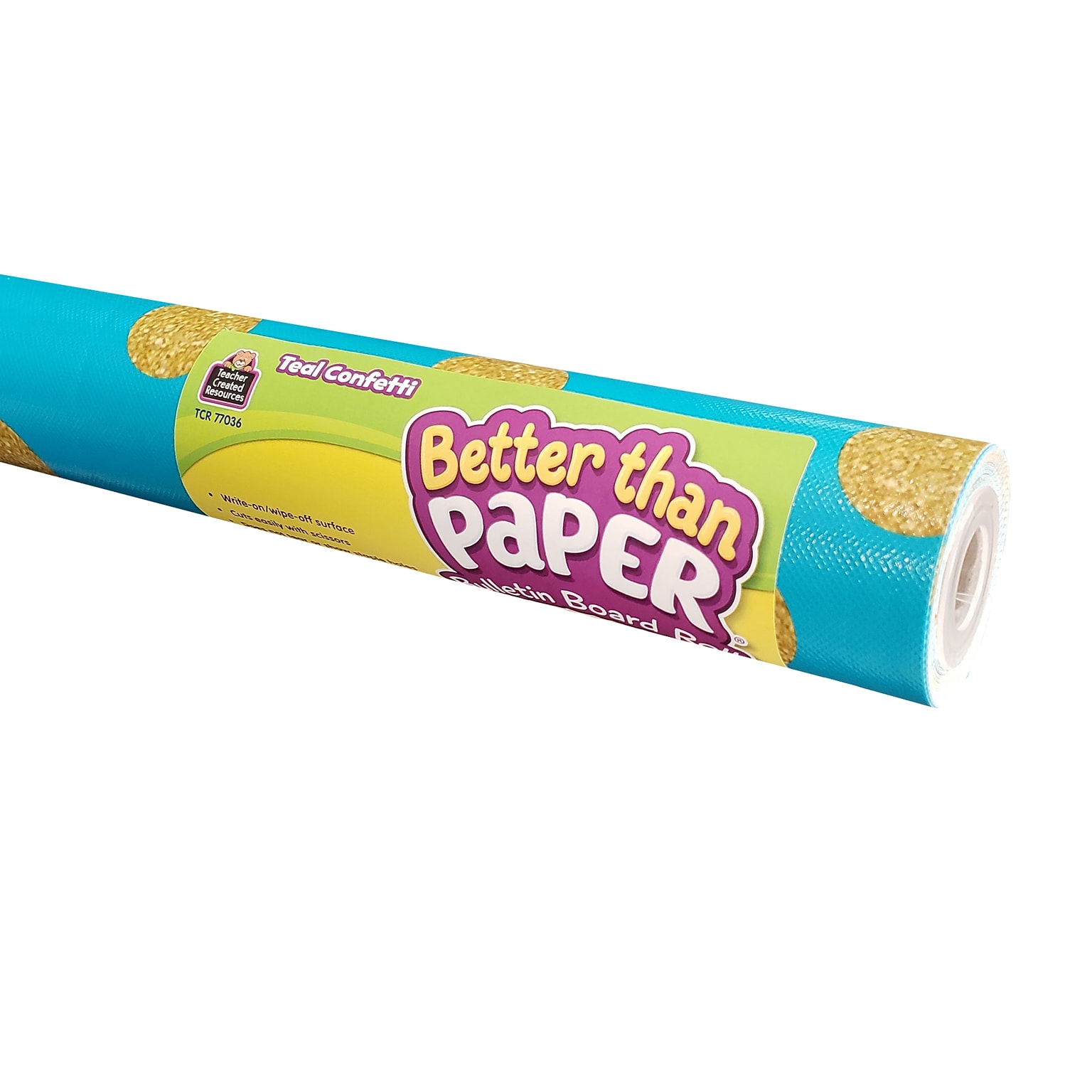 Teacher Created Resources Better Than Paper 144 x 48 Bulletin Board Roll, Teal Confetti, 4/Carton (TCR32347)
