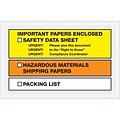 Tape Logic® SDS Envelopes, Important Papers Enclosed, 6 1/2 x 10, Yellow/Orange, 1000/Case (PL497)