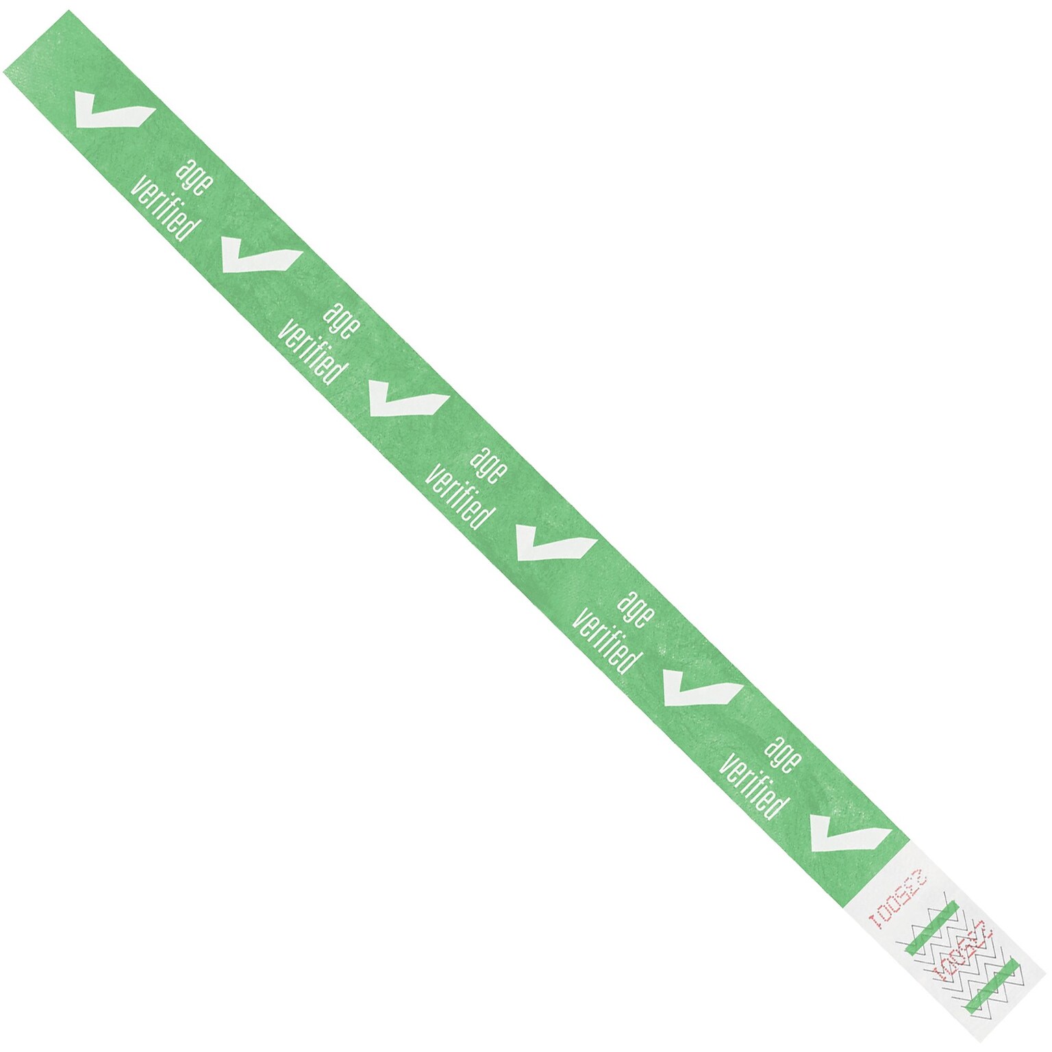 Tyvek® Wristbands, 3/4 x 10, Green Age Verified, 500/Case (WR102GN)