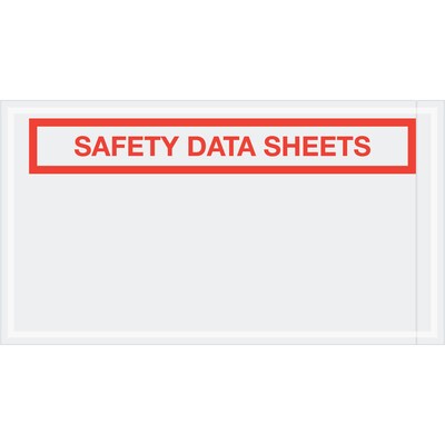 Tape Logic® SDS Envelopes, "Safety Data Sheets", 5 1/2" x 10", Clear, 1000/Case (PL494)