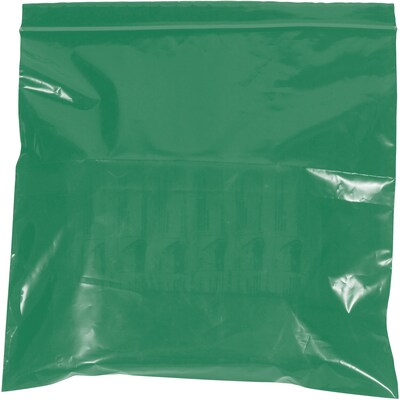 3 x 3 Reclosable Poly Bags, 2 Mil, Green, 1000/Carton (PB3540G)