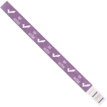 Tyvek® Wristbands, 3/4 x 10, Purple Age Verified, 500/Case (WR102PL)