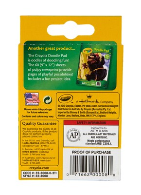 Crayola Crayons, Assorted Colors, 8/Box (52-3008)