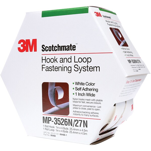 3M MP3526N/MP3527N ScotchmateCombo Pack Fasteners, 1 x 15, white, 5/Case (DK3M163)