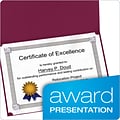 Oxford Certificate Holders, 8.88 x 11.25, Burgundy, 5/Pack (29900585BGD)