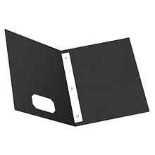 Oxford Twin Fastener Folders, Black, 25/Box (OXF 57706)