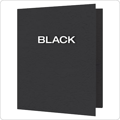 Oxford Twin Fastener Folders, Black, 25/Box (OXF 57706)