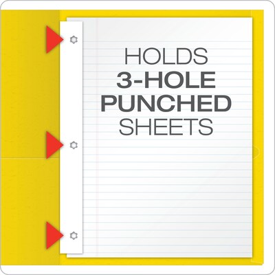 Oxford 2-Pocket Fastener Folders, Yellow, 25/Box (OXF 57709)