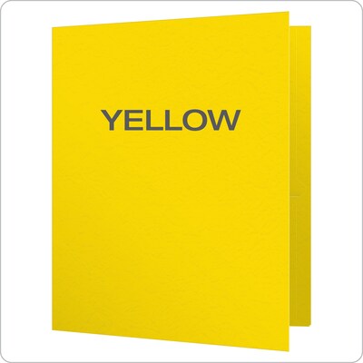 Oxford 2-Pocket Fastener Folders, Yellow, 25/Box (OXF 57709)