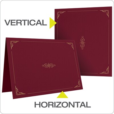 Oxford Certificate Holders, 8.88" x 11.25", Burgundy, 5/Pack (29900585BGD)