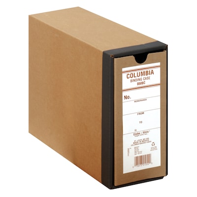 Globe-Weis® Columbia™ Binding Cases, Letter - Regular Arch, Brown, 8 1/2H x 11W, 1/Ea