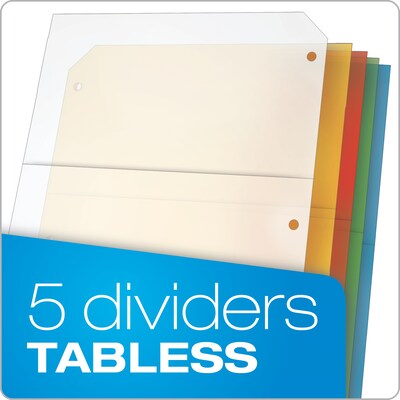 Cardinal Poly Binder Pockets, 3-Hole Punched, Assorted Colors, 5/Pack (CRD 84007)