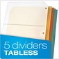 Cardinal Poly Binder Pockets, 3-Hole Punched, Assorted Colors, 5/Pack (CRD 84007)