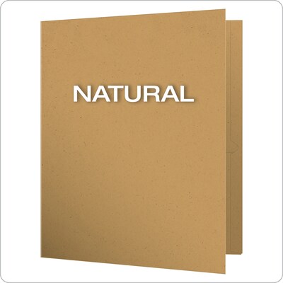 Earthwise by Oxford 2-Pocket Portfolio Folders, Natural, 25/Box (OXF 78542)