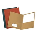 Earthwise by Oxford 2-Pocket Presentation Folders, Assorted Colors, 25/Box (OXF 78513)